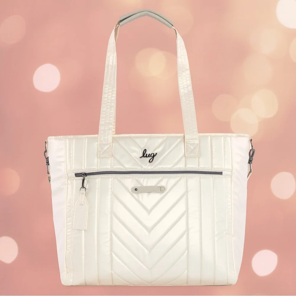 🥂LUG  🥂Paddle Carry-All Tote METALLIC CHAMPAGNE Bling